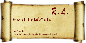 Rozsi Letícia névjegykártya